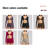 Ensemble de soutien-gorge de sport et short taille haute extensible pour femme, idéal pour le yoga, la gym et les activités sportives