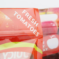 Op Maat Bedrukt Logo Bevroren Voedsel Anti Vernevelen Vers Plastic Rits Fruit Groenten Verpakking Voor Druivenappel Kers