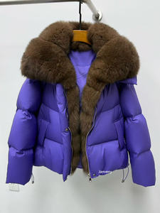 Cappotto JANVENY Imbottito Caldo in Piumino d'Anatra Bianca da <span class=keywords><strong>Donna</strong></span> Nuovi Abiti <span class=keywords><strong>Invernali</strong></span> Collo in Pelliccia di Volpe Naturale Piumino Parka Femminile - Product Image 6