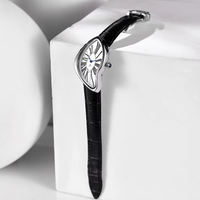 Montre de luxe Alien Leaf en quartz, boîtier en alliage japonais, bracelet en cuir, cadran à aiguilles en cristal, édition limitée, étanche