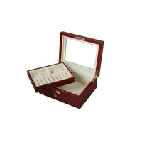 Boîte à bijoux rectangulaire en bois de luxe personnalisée avec logo, emballage miroir et rangement, fermeture à couvercle de marque DS, vente en gros