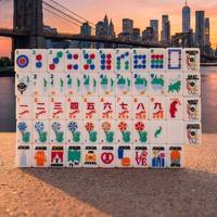 Ensemble de Mahjong de luxe en acrylique américain, tuiles Grand Apple de New York, cartes Empire State et Métro, durable, professionnel, cadeau de boutique