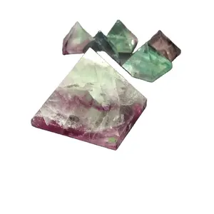 Wholesale High Quality Natural Crystal Pyramid Colorful Fluorite Pyramid Green Blue Purple Fluorite Pyramid For Sale