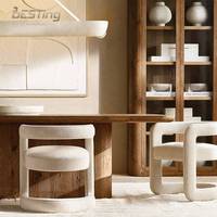 Table à manger moderne australienne personnalisable en bois massif/marbre/micro-ciment
