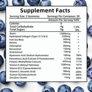 Gummies de biotine à marque privée avec supplément multivitaminé et minéral pour l'éclaircissement de la peau et la renforcement des cheveux et des ongles - Product Image 6