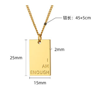 <strong>I</strong> <strong>Am</strong> <strong>Enough</strong> Necklace Inspirational Gold Bar Necklace Sentimental Gift Motivational Jewelry - Product Image 6