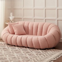 Canapé de salon moderne, luxe léger, fauteuil pouf en forme de citrouille, canapé minimaliste trois places