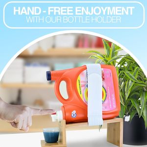 Support de rangement multifonctionnel en bambou à double niveau personnalisable pour l'organisation de la lessive en poudre et liquide dans la salle de bain - Product Image 2