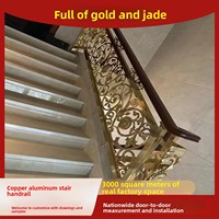 Rampe d'escalier artistique en aluminium, style européen de luxe léger, sculptée, pour balcon d'hôtel, fixation au sol, vente en gros usine Foshan