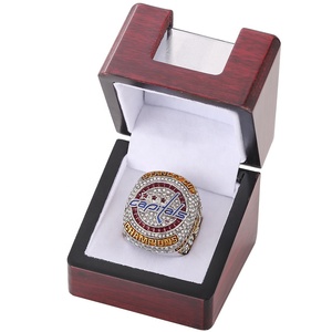 Anello da uomo in lega d'<span class=keywords><strong>argento</strong></span> e acciaio, replica del campionato NHL 2018 dei Washington Capitals, per la Lega di Hockey su Ghiaccio, alta gioielleria. - Product Image 4