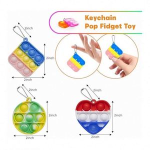Novelty RGB Color Changing Keyboard <b>Keychain</b> Fidget Toy with USB Rechargeable Battery for Night Use and Sensory Play - Product Image 2