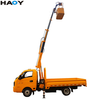 HAOY 1.8 Ton Mini Pickup Truck Crane Lipat 5 Boom Hidrolik untuk Dijual