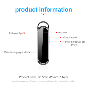 Charge rapide HD 1080P Caméra Vidéo Audio Enregistreur Vocal Horodatage Mini <span class=keywords><strong>Dictaphone</strong></span> - Product Image 4