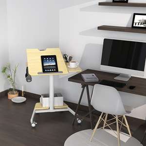 V-крепление Запираемая газовая пружина фиксированная + флип Двухзонный Настольный мобильный ноутбук стол с грузовой стойкой шасси 10 кг/22 фунта VM-FA105 - Product Image 3