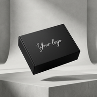 Carton d'expédition noir en forme d'avion, personnalisé avec logo imprimé, mat, recyclable, écologique, biodégradable, pour petites entreprises, avec éponge