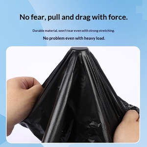 Black Thickened Large Trash Bags with Vest Handle for Hotel Sanitation Flat-Open <strong>Plastic</strong> Office <strong>Kitchen</strong> Portable Use - Product Image 3