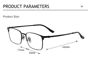 Cổ Điển Tối Giản Vuông Unisex Kinh Doanh Bán Titan Kính Khung Cho Kim Cương Mặt Có Thể Gập Lại Trọng Lượng Nhẹ Tùy Chỉnh Thiết Kế Logo - Product Image 3