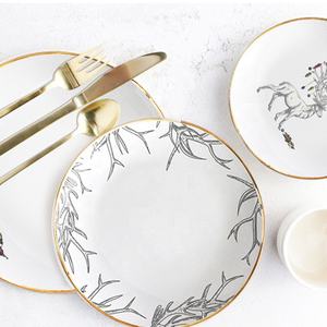 Juego de platos de cena de boda blanco de diseño personalizado elegante de estilo nórdico - Product Image 2