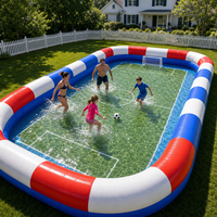 Terrain de football gonflable pour 10-15 joueurs - Arène de football de jardin pour enfants 2026, PVC robuste, filet de sécurité, double couture, OEM