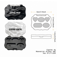 Palette de fards à paupières 4G irréguliers avec couvercle transparent à motif ondulé, 5 compartiments, impression sérigraphique, palette cosmétique vide portable