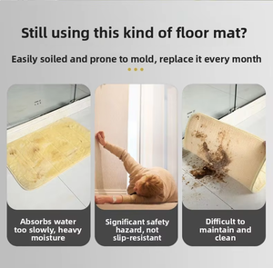 Alfombra de Baño Moderna, Sostenible y Ecológica, con Patrón Abstracto Rectangular, de Goma Absorbente Antideslizante, de 2.5 mm de Grosor, Fácil de Limpiar - Product Image 6