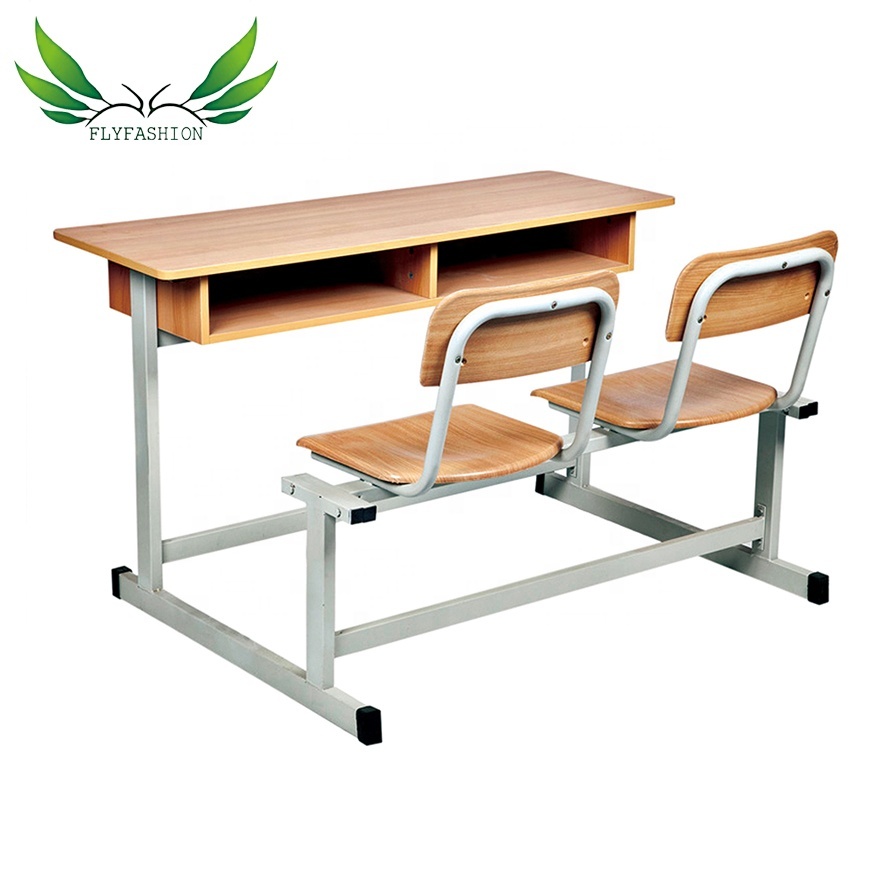 Good Melamine material double table and chair for children
