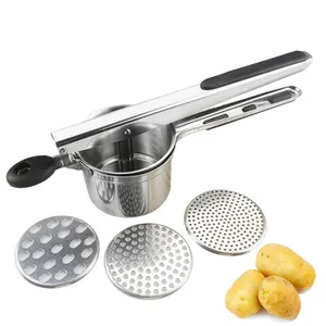 Factory Price Heavy Duty Stainless Steel Potato Ricer with 3 Interchangeable Discs Press Mash Kitchen Gadget For Kitchen Gadget