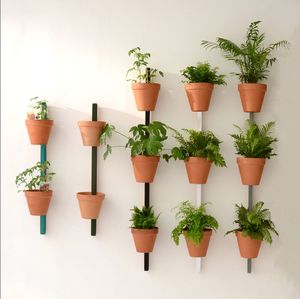 <span class=keywords><strong>FIXATION</strong></span> MURALE BOIS NATUREL Support mural vertical en terre cuite, cintre pour plantes - Product Image 2