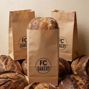 Sacs en papier kraft personnalisés pour emporter les aliments, sacs en papier écologiques pour emballages cadeaux, sacs en papier pour boulangerie - Product Image 4