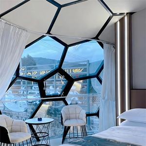 אוהל בית לקמפינג, אוהל מלון, אוהל יוקרה, אוהל כיפה מזכוכית בצורת חלת דבש, אוהלים לקידום מכירות, השכרת אוהלים - Product Image 6