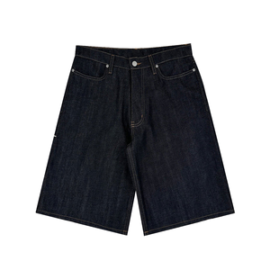 Shorts en jean pour homme à jambes larges personnalisables, 100% coton, de haute qualité, respirants, décontractés, pour l'été - Product Image 1