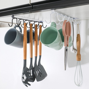 ตะขอแขวนตู้รูปตัว L แบบติดผนัง ไม่ต้องเจาะ สำหรับจัดเก็บในครัว ที่วางแก้ว - Product Image 1