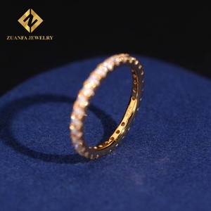 Vente flash Bijoux pour femmes Plaqué or Argent sterling 925 Bague de fiançailles et de mariage Moissanite VVS1 S925 avec test de diamant GRA - Product Image 2