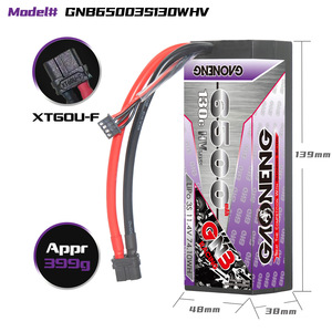แบตเตอรี่ LiPo GNB GAONENG 6500MAH 3S HV 11.4V 130C XT60 พร้อมสายเคเบิลและกล่องแข็ง สำหรับรถแข่ง RC ขนาด 1/8 1/10 เรือ RC และงานอดิเรก RC - Product Image 3