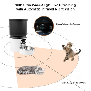 Automatischer Katzenfutter automat mit Ultra-Weitwinkel kamera 2.4G WiFi & 5G Bluetooth Dualband Smart <span class=keywords><strong>App</strong></span> Control Zeit gesteuerter Tiernahrung spender - Product Image 2
