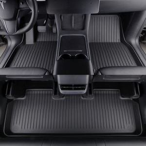 แผ่นรองพื้นรถยนต์แบบเต็มชุด TPE ขึ้นรูป <span class=keywords><strong>3</strong></span> มิติ สำหรับ <span class=keywords><strong>Tesla</strong></span> <span class=keywords><strong>Model</strong></span> Y ป้องกันน้ำ กันลื่น ไร้กลิ่น ทนทานต่อการสึกหรอ ออกแบบพอดีอย่างแม่นยำ ใช้ได้ทุกสภาพอากาศ - Product Image 4