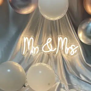 No Moq Gepersonaliseerde Custom Led Lichtgevende Letters Mr En Mrs Wedding Neon Teken