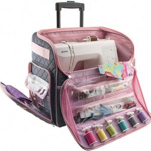 Free Sample Custom Design Sewing Machine Storage Case Trolley <b>Bag</b> with <b>Wheels</b> - Product Image 1