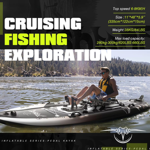 Kayak Pedal Tiup untuk Memancing, Desain Lebar 122 untuk Stabilitas, Ringan, Dapat Dilipat, Mudah Digunakan untuk Memancing - Product Image 2