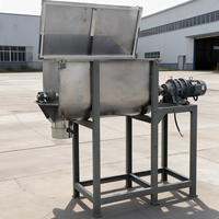 Nouveau Mélangeur Horizontal à Vis en Acier Inoxydable SUS304, Capacité 200L, Puissance 3kW, Capacité de Chauffage, Haute Sécurité pour Poudre Détergente