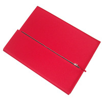 Poliéster B5 Tela Cremallera logotipo en relieve personalizado documento archivo bolsa cuero Cartera Carpeta con soporte para Bloc de notas y estuche para lápices