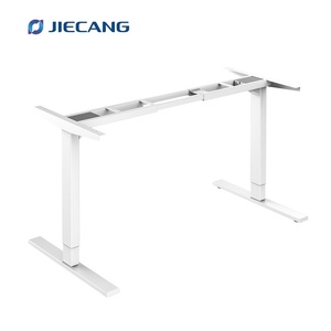 Système de bureau réglable en hauteur avec cadre de table électrique à double moteur et 2 niveaux JIECANG - Product Image 3