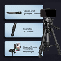 Trépied de Studio Photo ou vidéo, x 60cm, support en aluminium pour téléphone, trépied pour Selfie/Vlog