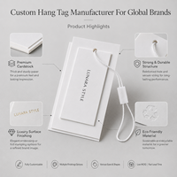 Étiquettes Personnalisées en Papier avec Cordon pour Vêtements, Design de Mode, Logo, Marque et Haute Qualité