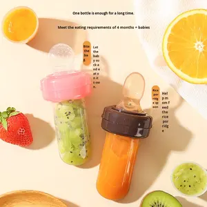 Biberón 2 en 1 para Alimentación de Bebés, Bolsa para Frutas y Verduras para la Dentición, Botella de Cereal de Arroz de 30 ml, Cuchara Exprimible, Alimentación de Frutas para Bebés Pequeños - Product Image 2