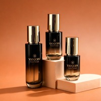 Ensemble de flacons cosmétiques en verre de qualité supérieure 30ml 100ml, flacon de lotion noir rechargeable, flacon d'essence et de toner, emballage pour soins de la peau, pot élégant