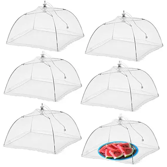 Morezhome guarda-chuva de malha reutilizável, de alta qualidade, dobrável, cobertura de comida, tenda