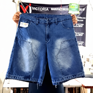 Shorts de Mezclilla Desgastados de Estilo Urbano, Tendencia Verano 2024, Transpirables, Diseño Popular para Adultos, Algodón, Corte Recto, Estilo Moderno para Hombre - Product Image 1