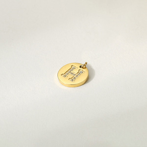 Ban Đầu Một Để Z Chữ Charms Thép Không Gỉ Bảng Chữ Cái Đồng Xu Mặt Dây Chuyền Vàng Mạ Zircon Tự Làm Đồ Trang Sức Làm Nhà Máy Phụ Kiện - Product Image 5