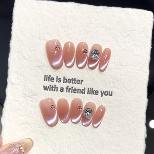 <span class=keywords><strong>Uñas</strong></span> Postizas de Verano 2026 con Diseño de Ojo de Gato, Estilo Corto y Lindo, con Pegamento, Logotipo Personalizado, Material Acrílico para Aplicación en Dedos - Product Image 3